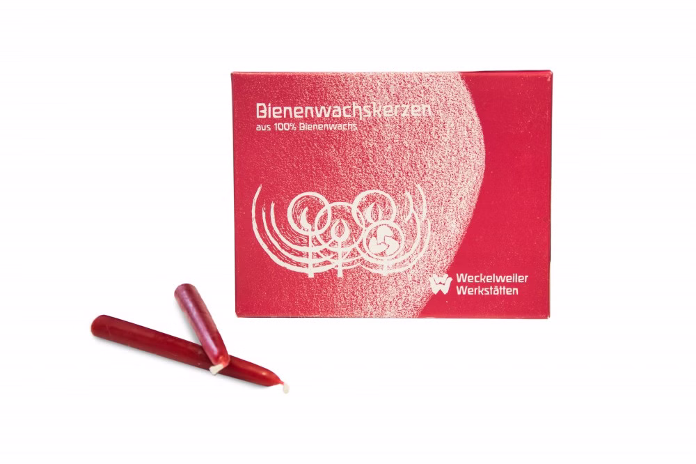 Geburtstagskerzen, Baumkerzen aus Bienenwachs rot, 24 Stück Geburtstagskerzen, Baumkerzen aus Bienenwachs rot, 24 Stück