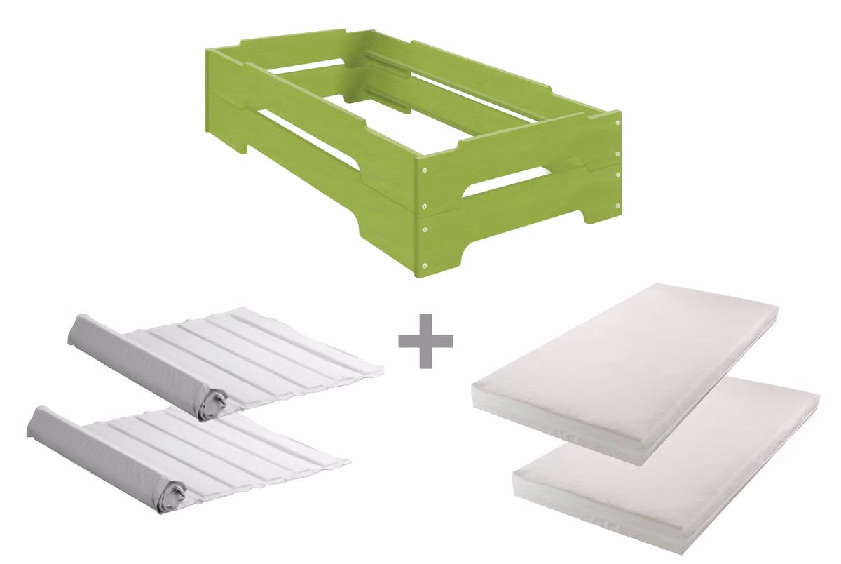 2er Set Kai Stapelbett mit Matratze 70x140 cm 2er Set Kai Stapelbett mit Matratze 70x140 cm