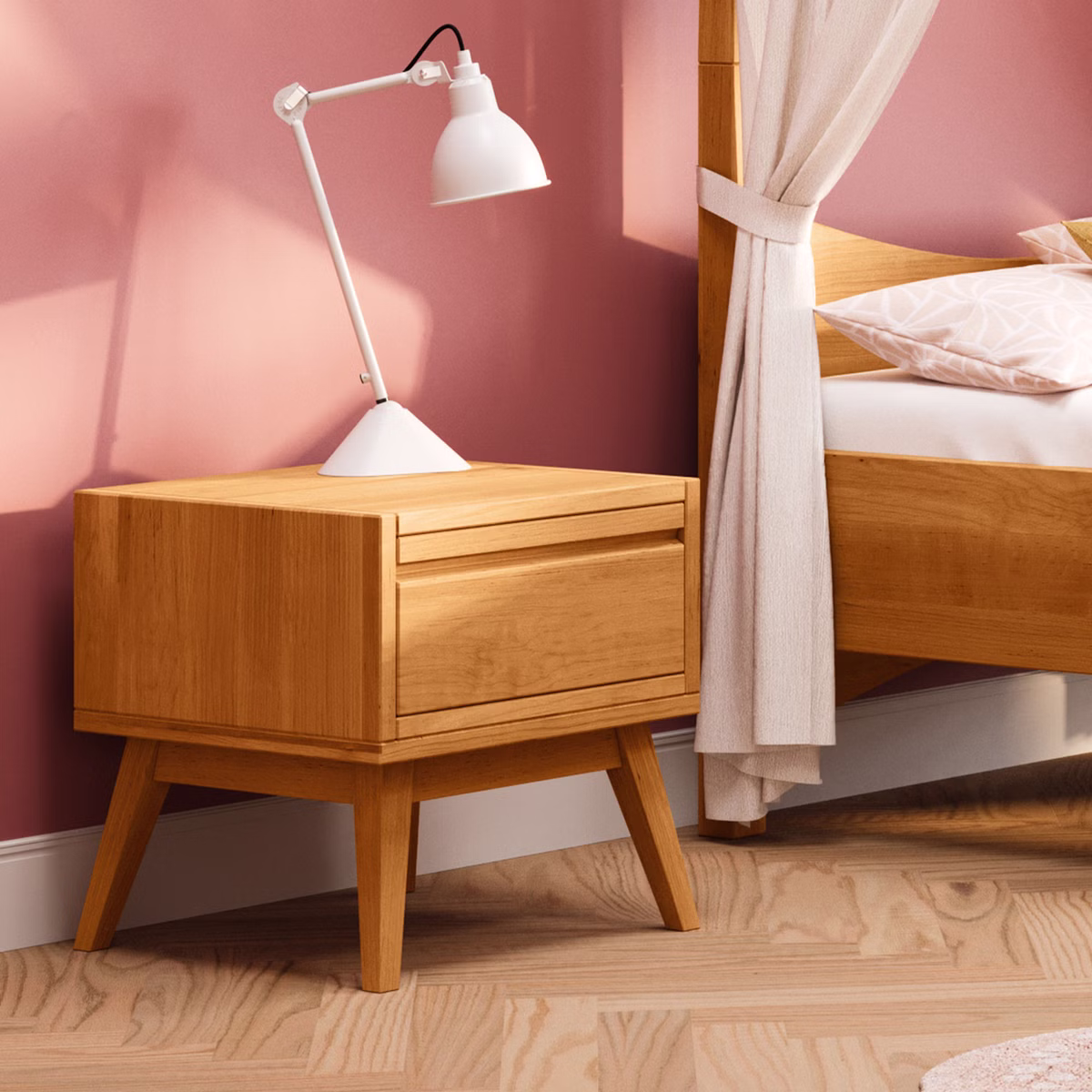 Laura Retro Nachttisch mit Schublade, Höhe 42 cm Laura Retro Nachttisch mit Schublade, Höhe 42 cm sb