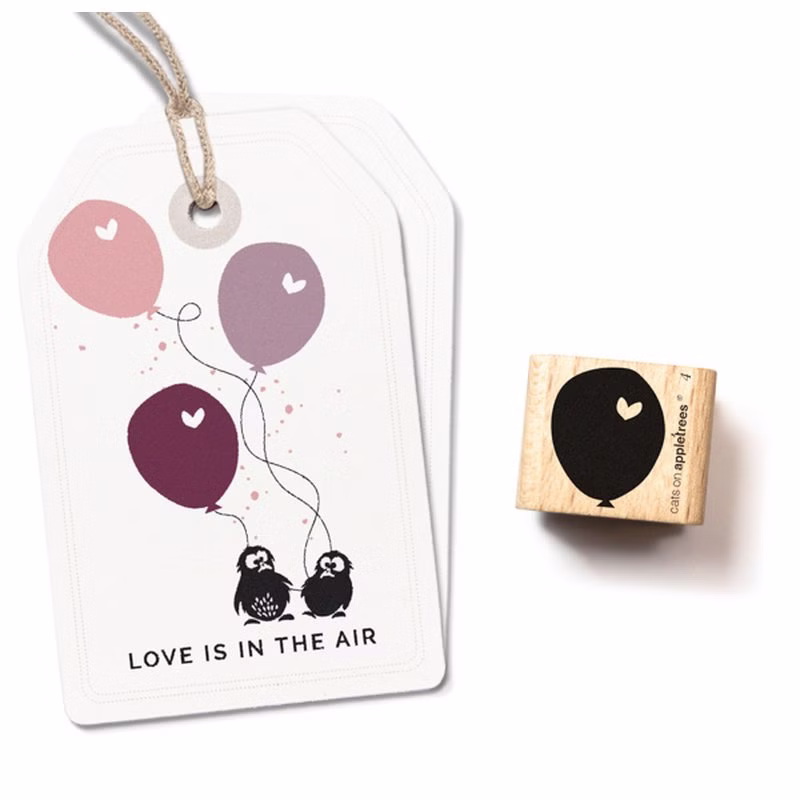 Stempel Luftballon mit Herz Stempel Luftballon mit Herz