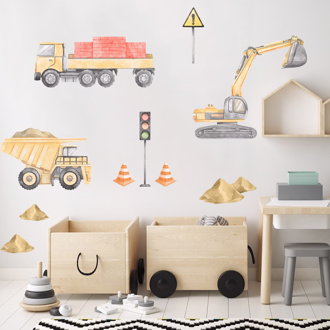 Wandsticker Baustelle gelb Wandsticker Baustelle gelb ct