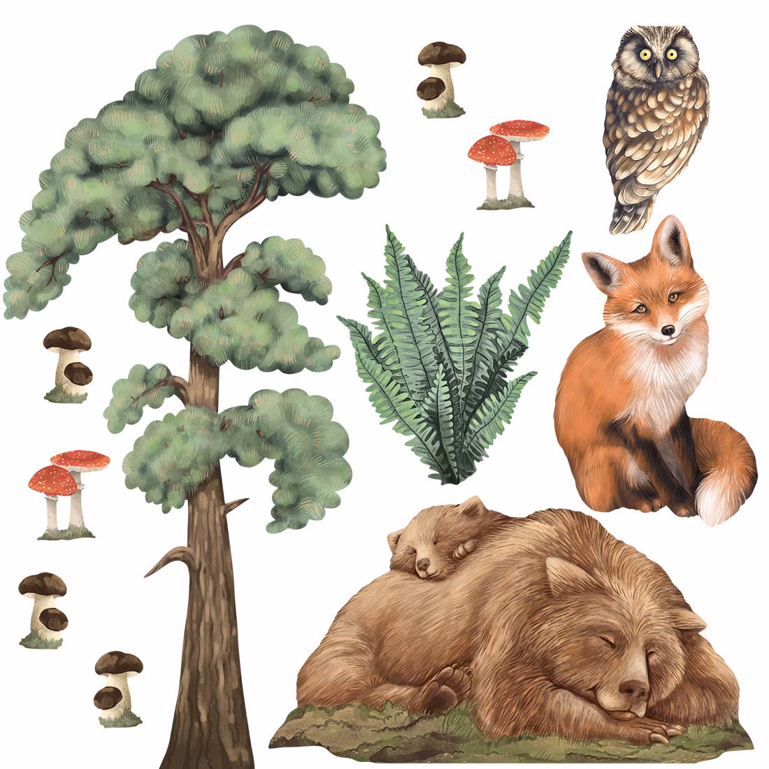 Wandsticker Set Waldtiere Bär Wandsticker Set Waldtiere Bär