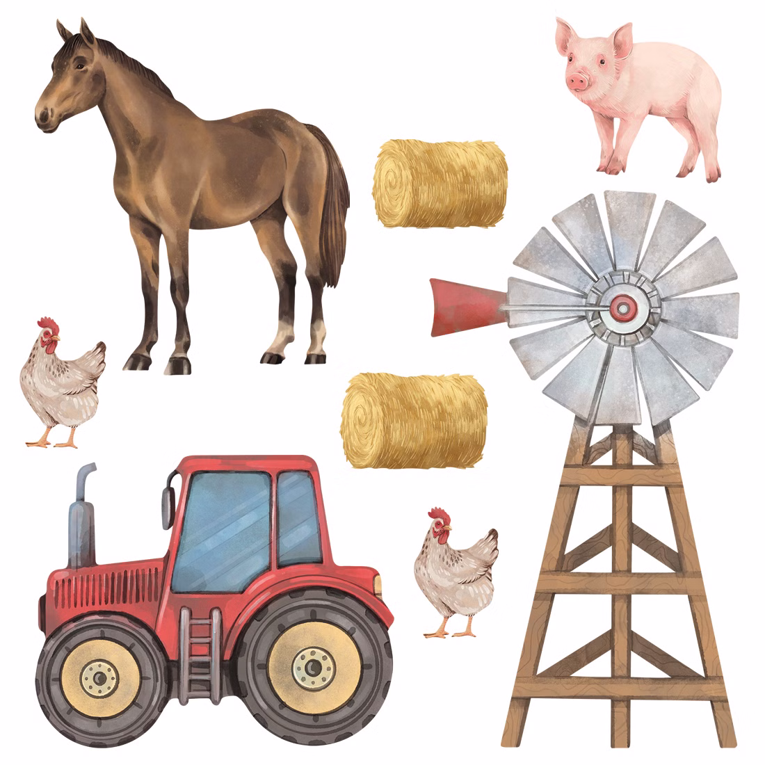 Wandsticker Set Bauernhof Pferd Wandsticker Set Bauernhof Pferd cb
