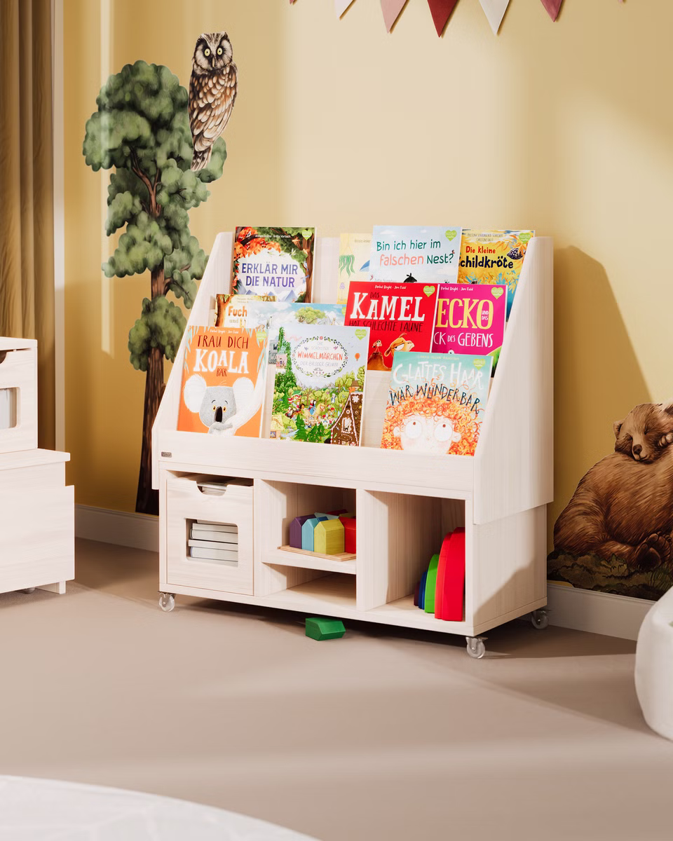 Set Robin Rollregal mit Bücherregalaufsatz, kompakt Set Robin Rollregal mit Bücherregalaufsatz, kompakt