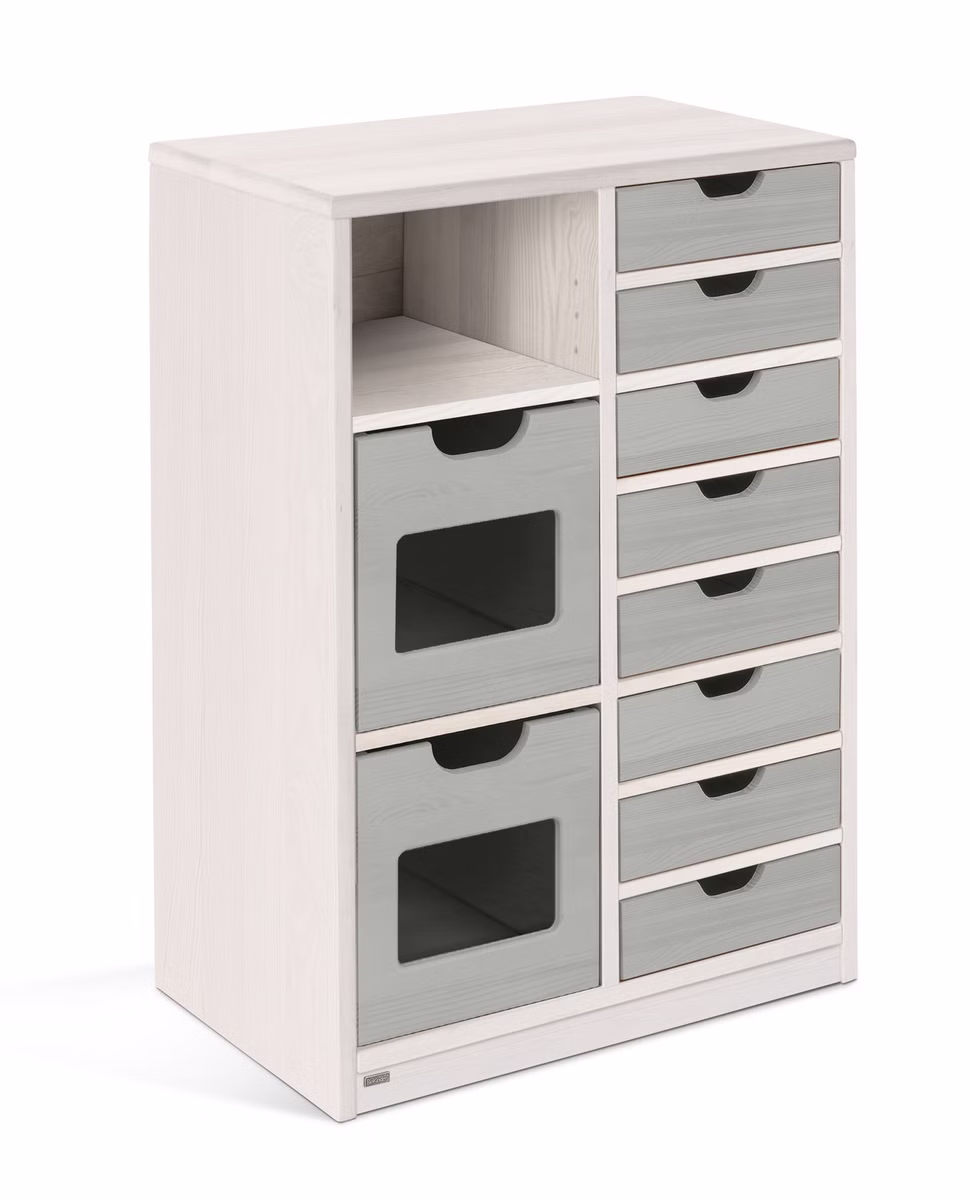 29955-1 Robin Regal schmal Set 10, mit Regalboxen & Schubladen