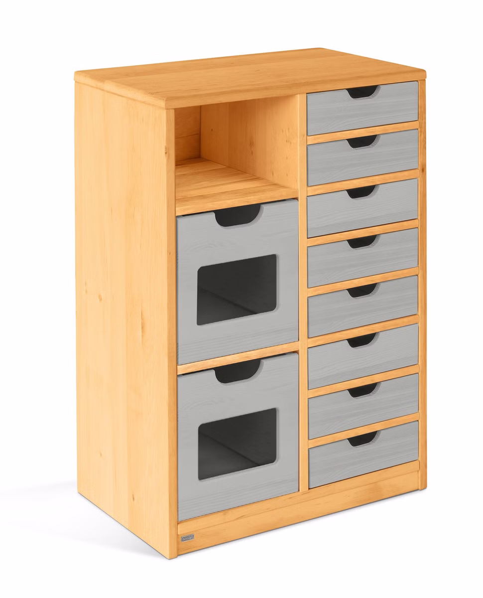 29955-8 Robin Regal schmal Set 10, mit Regalboxen & Schubladen