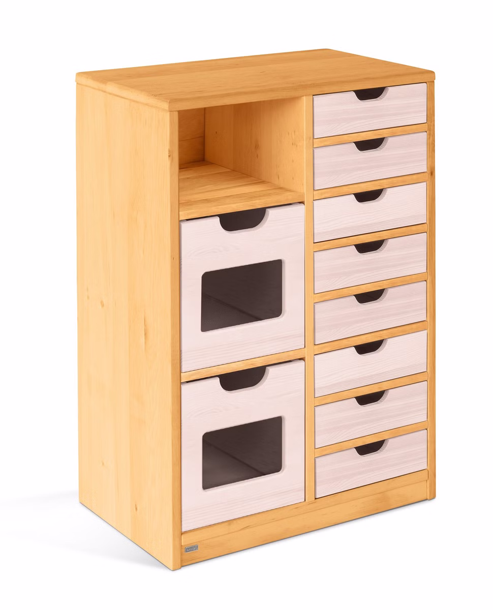 29955-12 Robin Regal schmal Set 10, mit Regalboxen & Schubladen