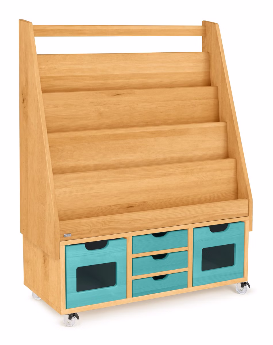 29956-28 Robin Rollregal mit Bücherregal inkl. 3 Schubladen und 2 Regalboxen