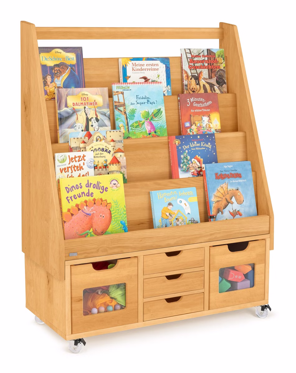 29956-2 Robin Rollregal mit Bücherregal inkl. 3 Schubladen und 2 Regalboxen