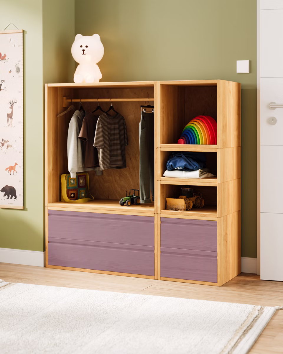 Laura Set offener Kinder-Kleiderschrank mit Schubladen Laura Set offener Kinder-Kleiderschrank mit Schubladen sb