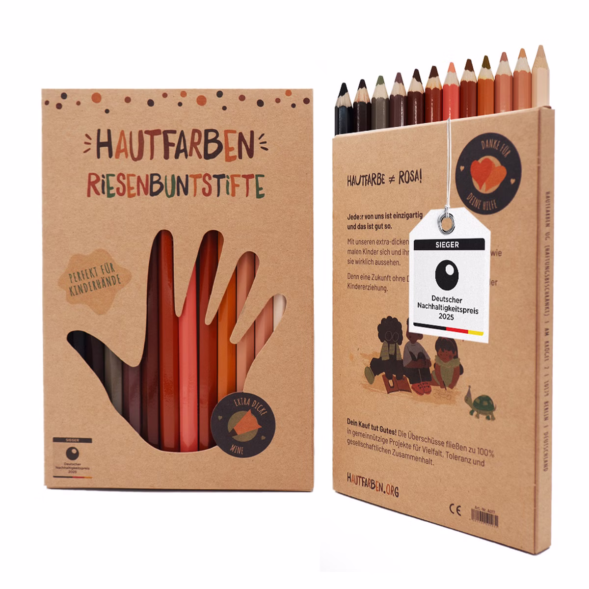 12er Set Hautfarben-Riesenbuntstifte 12er Set Hautfarben-Riesenbuntstifte sb