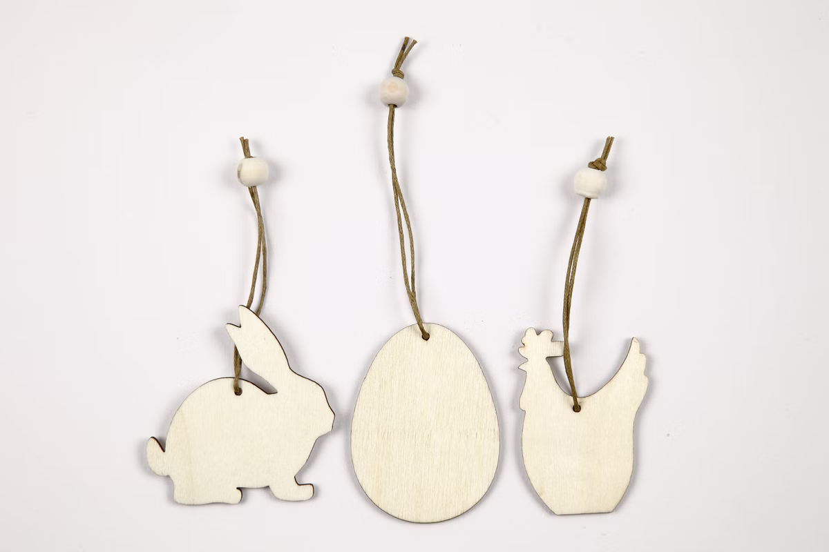 9er Set Osteranhänger aus Holz 9er Set Osteranhänger aus Holz