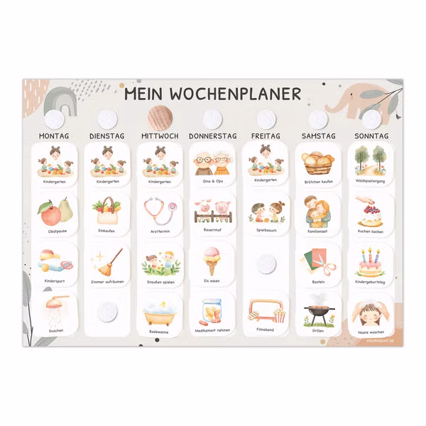 Wochenplaner für Kinder inkl. 350 Routinekarten Wochenplaner für Kinder inkl. 350 Routinekarten