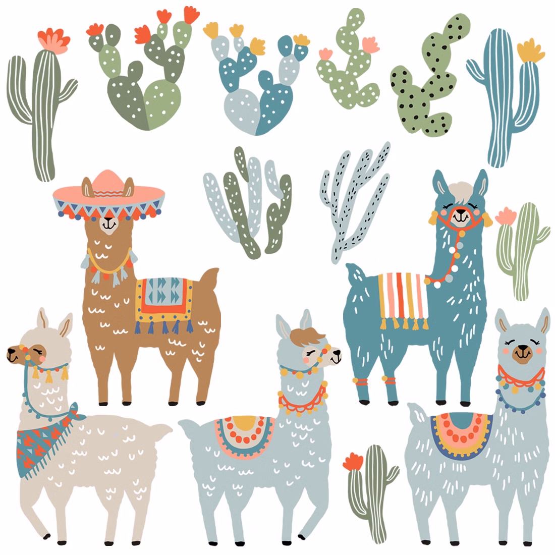 Wandsticker Lamas Wandsticker Lamas