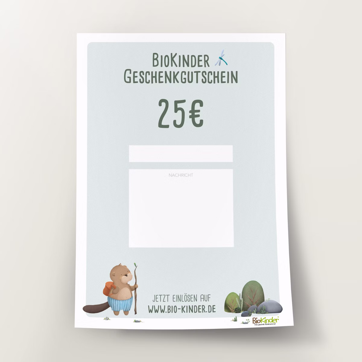 Geschenkgutschein zum Ausdrucken, 25 € Geschenkgutschein zum Ausdrucken, 25 €