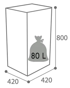 Schematische Abbildung des Betonbehälters mit seinen Abmessungen