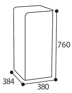 Abmessungen des Wertstoffsammler CUBiQ, 40L in mm