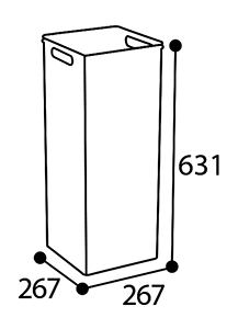 Abmessungen des Wertstoffsammler CUBiQ, 40L in mm