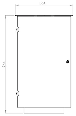 Standabfallbehälter als Zeichnung mit Abmessungen in mm
