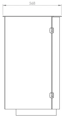 Standabfallbehälter als Zeichnung mit Abmessungen in mm