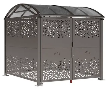 Abschließbare Fahrradüberdachung mit Blechverkleidungen als Grundeinheit