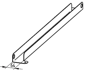 Schematische Zeichnung der Führungsschiene mit lichter Breite in mm