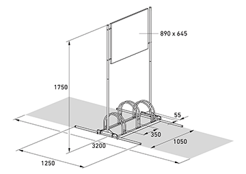 Werbefahrradständer / Abmessungen