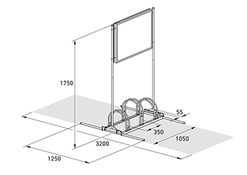 Werbefahrradständer / Abmessungen