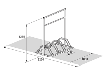 Werbefahrradständer / Abmessungen