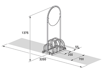 Werbefahrradständer / Abmessungen