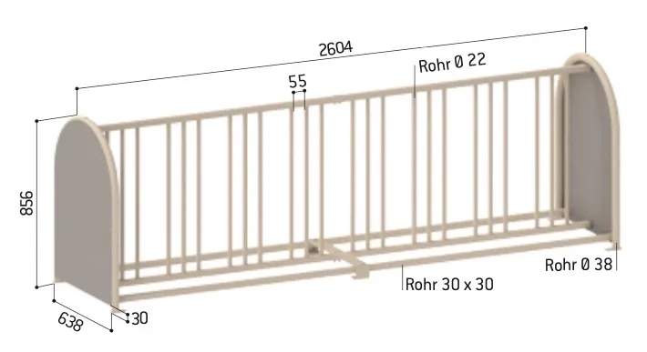 Abmessungen des Fahrradsänders