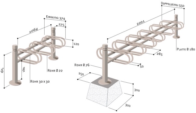 Fahrradstände Abmessungen