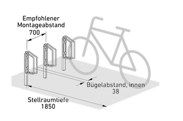 Fahrradparker Abmessungen
