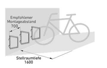 Fahrradparker Abmessungen