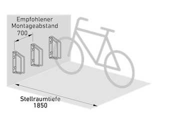 Fahrradparker Abmessungen