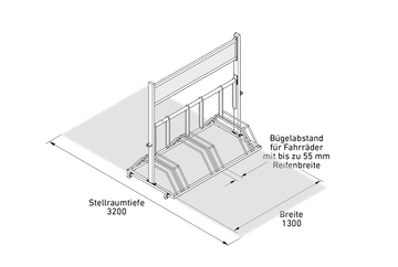 Werbefahrradständer / Abmessungen