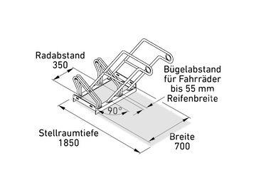 Fahrradparker Abmessungen