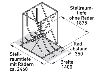 Fahrradparker Abmessungen