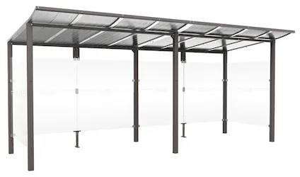 Wartehalle Murano Länge 5000 mm als Ausführung mit beiden Seitenverkleidungen