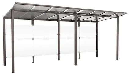 Wartehalle Murano Länge 5000 mm als Ausführung ohne Seitenverkleidungen
