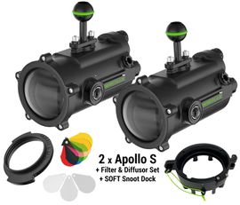 MARELUX Power Set: 2x Apollo S Version 2.0 - kompakter Unterwasserblitz mit Hochleistungsparametern