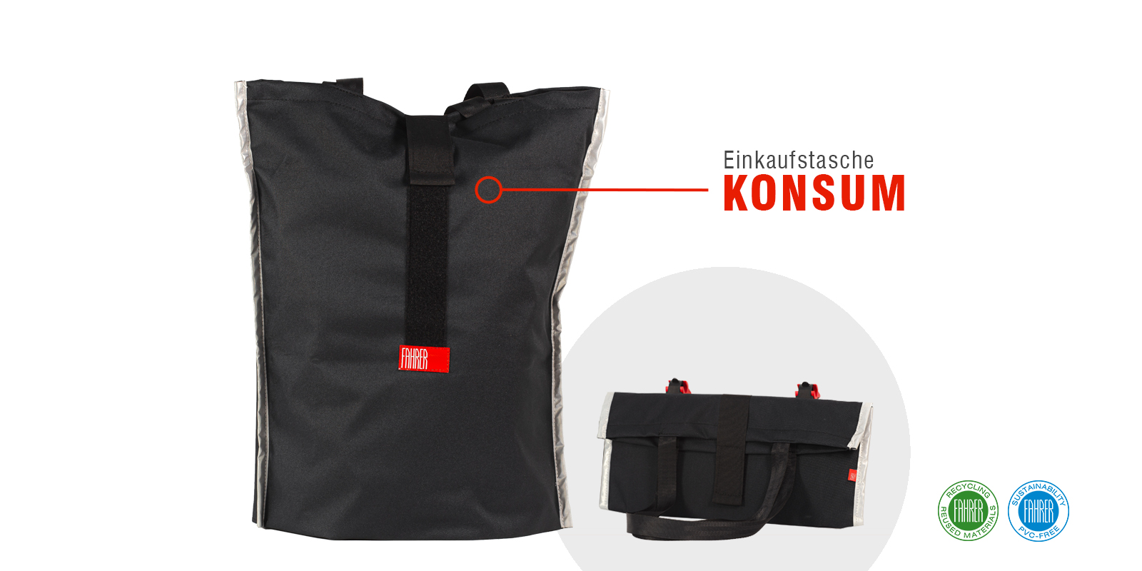     KONSUM Fahrradtasche & Shoppingbag