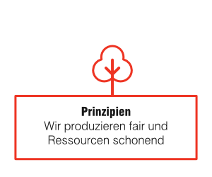 rote Kachelgrafik mit Piecezeichen-Hand-Symbol und Verweis zu unserem " Über-Uns-Bereich "