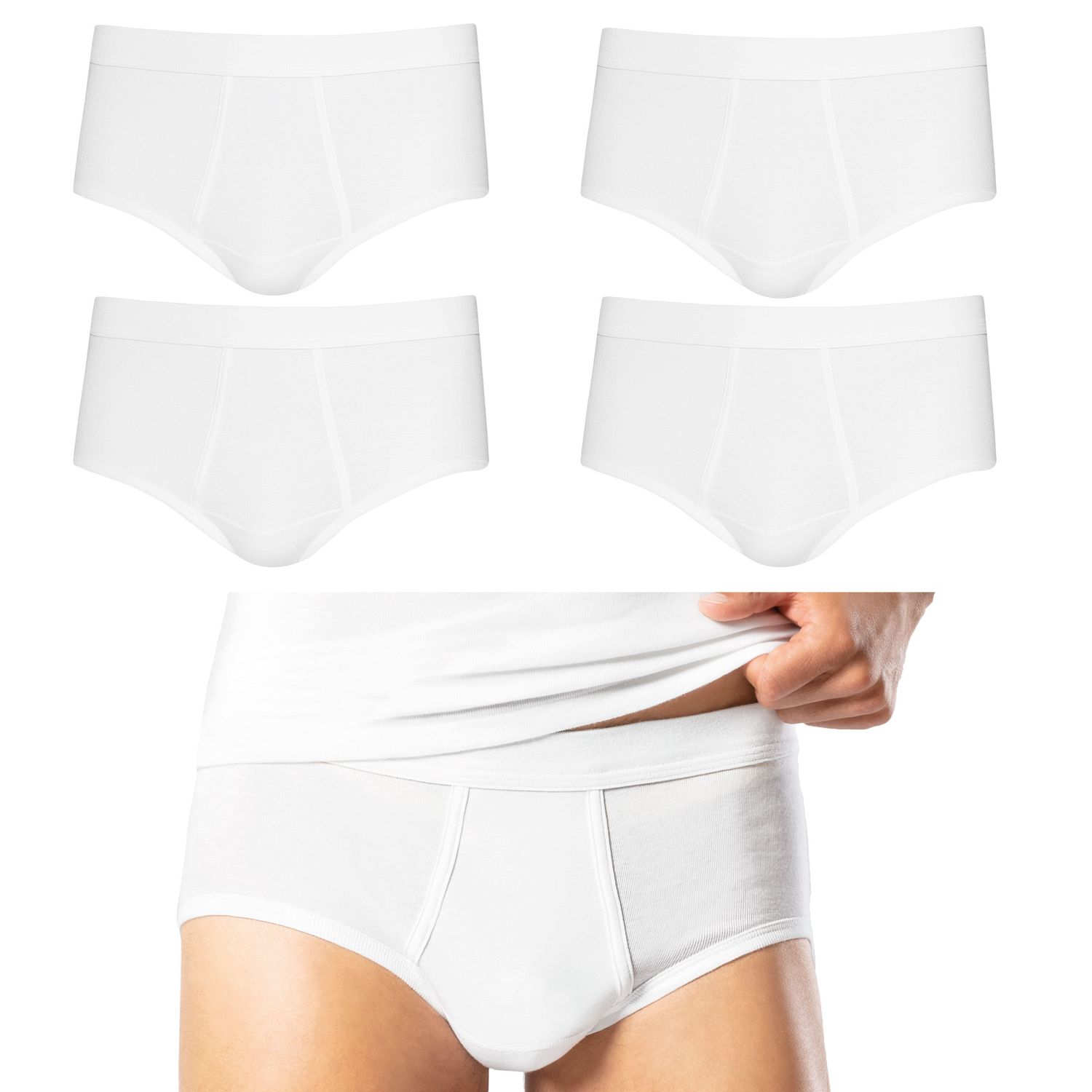 Esge Herren Slips Feinripp Weiss 5 Stuck Mit Eingriff Lurix De
