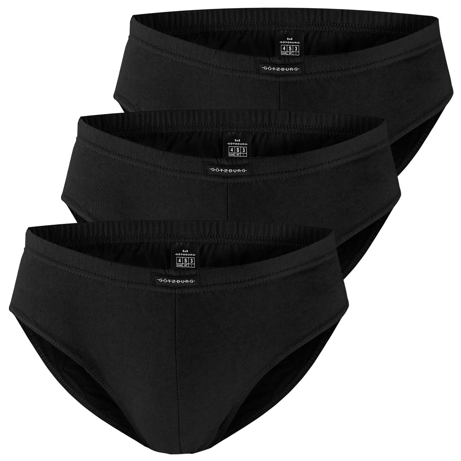 Götzburg Herren Slips, 3 Stück, Unterhosen, Unterwäsche, schwarz, navy