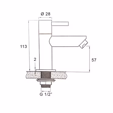 Aloni Waschtischarmatur Kaltwasserhahn