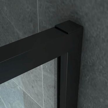 Aloni Duschwand Beko Rahmen schwarz matt 8mm