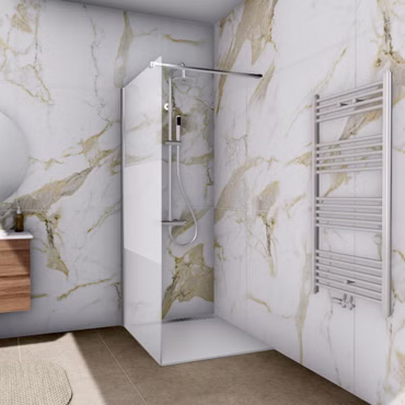 Walk In Dusche Begehbare Duschwand Glas Duschabtrennung Duschtrennwand Glastrennwand Glaswand mit NANO-Beschichtung