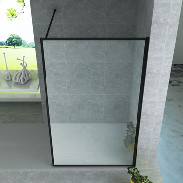 Aloni Duschwand Duschabtrennung schwarz-mattes Profil 8mm