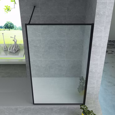 Aloni Duschwand Duschabtrennung schwarz-mattes Profil 8mm